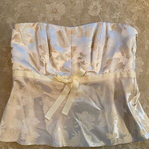 Banana Republic Silk Cream Strapless Top